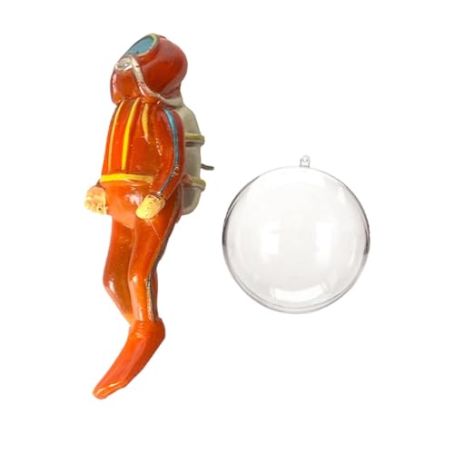 Oshhni Miniatur-Taucher-Actionfigur, für Aquarium-Dekoration, Spielzeug-Tauchmodell-Simulation, süße Taucherfigur für Aquariensammlungen, Orange von Oshhni