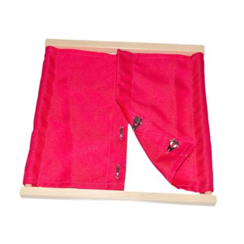 Oshhni Montessori Kleidungsbrett, Kleidungsrahmen, Spielzeug, Kleid, Lernbrett, Sensorisches Brett für Kinder, Rose rot Haken von Oshhni