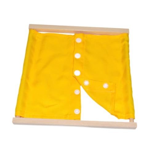 Oshhni Montessori Kleidungsbrett, Kleidungsrahmen, Spielzeug, Kleid, Lernbrett, Sensorisches Brett für Kinder, gelber Druckknopf von Oshhni