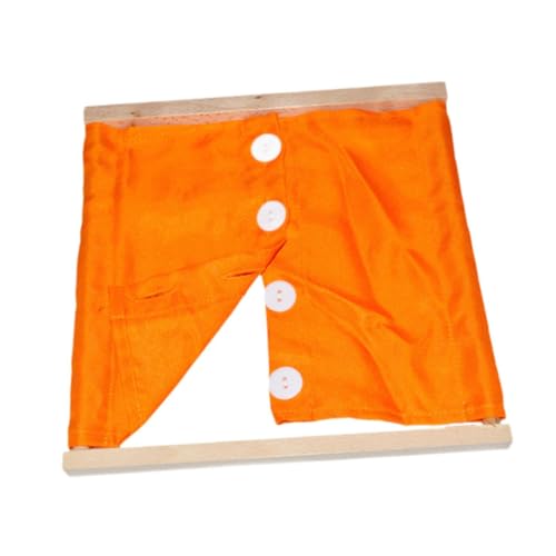 Oshhni Montessori Kleidungsbrett, Kleidungsrahmen, Spielzeug, Kleid, Lernbrett, Sensorisches Brett für Kinder, orangefarbener Knopf von Oshhni