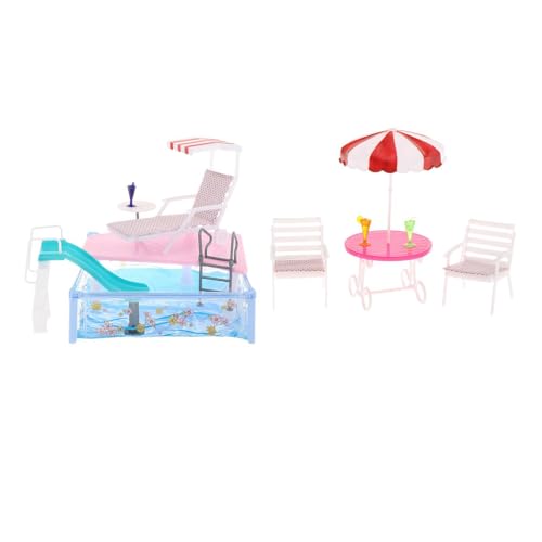 Oshhni Puppenpool-Set, Simulations-Badespielzeug für Puppen, Puppenpool-Zubehör für Puppen bis zu 30 cm von Oshhni