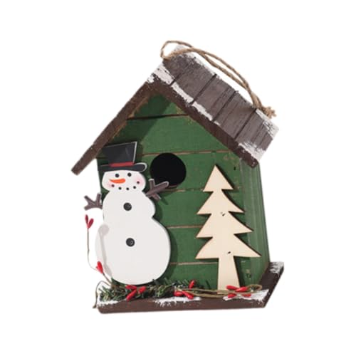 Oshhni Weihnachts-Vogelhaus, Blaumeisen-Unterschlupf, Vogelnisthaus, Weihnachtsschmuck, Kleiner Ruheplatz für Vögel, für Gartenarbeit, Geschenk, Zaun von Oshhni