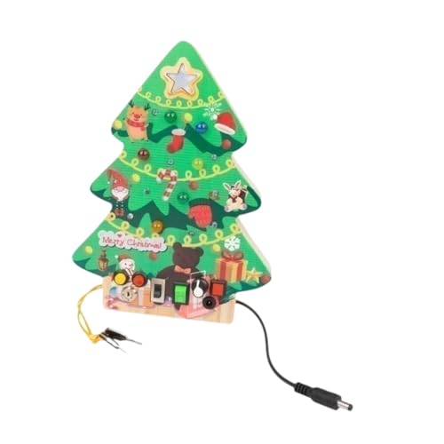 Oshhni Weihnachtsbaum Beschäftigungsbrett mit LED Licht, Montessori Spielzeug, Geburtstagsgeschenk von Oshhni