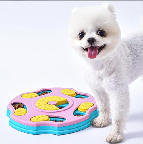 Hundespielzeug Intelligenz, Interaktives Puzzle-Spielzeug für Hunde, Slow Food Hundespielzeug, Intelligentes Spielzeug für Kleine, mittlere und große Hunde, Intelligentes Spielzeug für Welpen (Rosa) von Osinaga