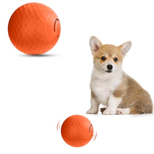 Osinaga Haustier interaktives Spielzeug, langlebige automatische Rolling Ball, IQ Training Ball für Welpen/kleine Hunde/mittlere Hunde Anti-Bite Toy Ball, USB aufladbar (Rot) von Osinaga