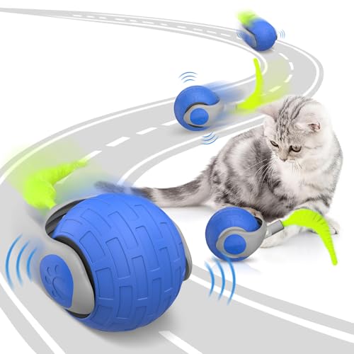 Osinaga Interaktives Katzenspielzeug Ball, selbststartendes Katzenspielzeug, interaktiver Spielball für Hund und Katze, intelligenter Katzenball mit 2 Modi, wiederaufladbarer USB-Spielball von Osinaga