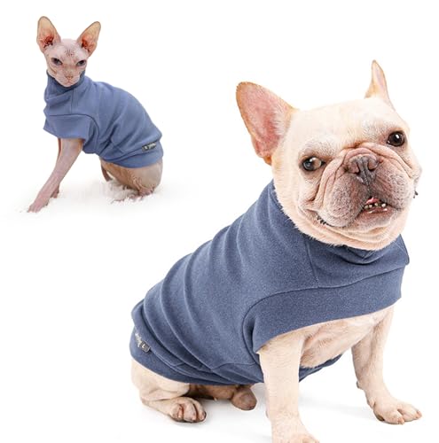 Oslueidy Haustier Pullover Weicher Hunde Pullover, Hundemäntel Plüsch Winter Hündchen Kätzchen Weste Kleiner Hund Jacke Warme Kleidung für Welpen Chihuahua Teddy Haarlose Katzen Bulldogs Kleines Tier von Oslueidy