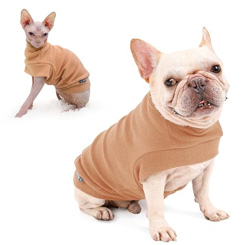 Oslueidy Haustier Pullover Weicher Hunde Pullover, Hundemäntel Plüsch Winter Hündchen Kätzchen Weste Kleiner Hund Jacke Warme Kleidung für Welpen Chihuahua Teddy Haarlose Katzen Bulldogs Kleines Tier von Oslueidy