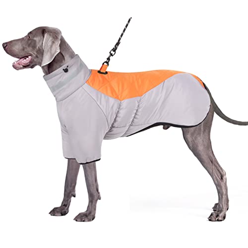 Oslueidy Warmer Hundemantel, wasserdichte Hundekleidung Reflektierende Winter Hundejacke Hund Outfit Mit DIY Klettverschluss Für Mittlere Große Hund Schnauzer Labrador Golden Retriever von Oslueidy