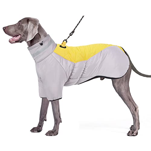 Oslueidy Warmer Hundemantel, wasserdichte Hundekleidung Reflektierende Winter Hundejacke Hund Outfit Mit DIY Klettverschluss Für Mittlere Große Hund Schnauzer Labrador Golden Retriever von Oslueidy