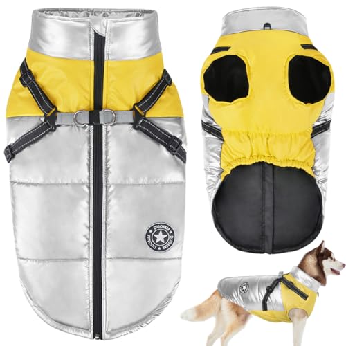 Oslueidy Winter Hundemantel,Kleidung für Haustiere wasserdichte Puppy Jacke Warme Hunde Weste Haustiere Outfit Winddichte Hundebekleidung Reflektierende Katze Schneeanzug für kleine mittlere Hunde von Oslueidy