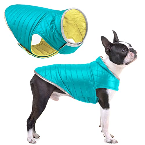 Osluidy Reversibel Hundemantel, Winterhundjacke Warme Welpen Weste wasserdichte Haustier Kleidung Winddicht Hund Schneeanzug Kleidung Für kleine mittelgroße große Hunde von Oslueidy