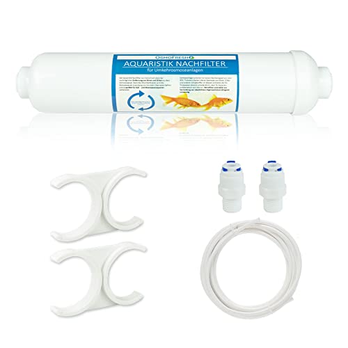 OsmoFresh Aquaristik Nachfilter mit Anschlussset | reduziert Nitrate und Silikate | gegen Algenwachstum im Aquarium | Original von OsmoFresh