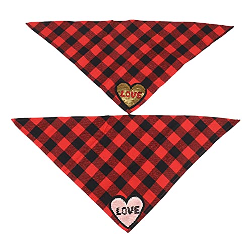 Osmond 2 Pack Valentinstag Haustier und Hund Dreieck Schal Geschenk Einzelne Schicht Liebe Schal Haustier Valentinstag Turban von Osmond