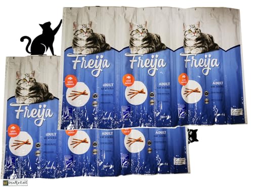 OsoRetail Packung mit 2 x 10 Leckerliriegeln für Katzen | Lachsgeschmack | Fritteuse | 2 x 50 g von OsoRetail