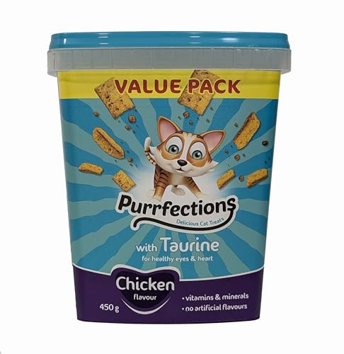 Purrfections Katzensnacks | Knusprige Snacks für Katzen | Hühnergeschmack mit Vitaminen, Mineralien und Taurin | 450 g von OsoRetail