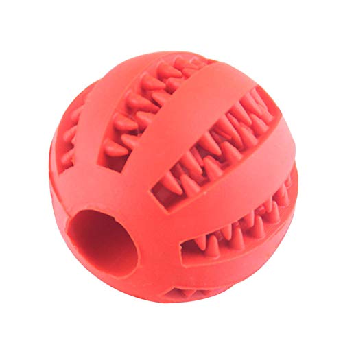 Ototon Hundespielzeug Ball aus Gummi, robust, zum Kauen, ungiftig, unverwüstlich, für kleine Hunde, Welpen, Spiele (rot) von Ototon