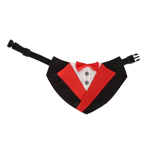 Dog Tuxedo - Formal Dog Wedding Outfit - with Red Bow Tie - A Blend of Polyester Nylon Webbing - Easy to Clean - with a Secure Buckle Closure - for Large Medium Small Dogs (L) von Otufan