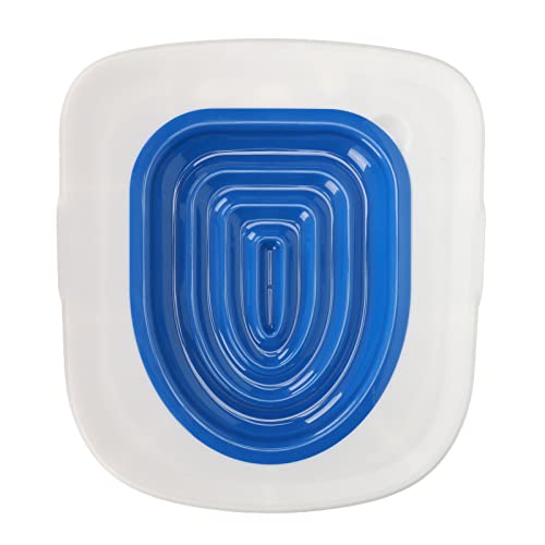 Katzentoiletten-Trainingsset, universeller, wiederverwendbarer, umweltfreundlicher Katzentoilettentrainer für die Haustierreinigung (White Tray, 1 Blue Inner Support) von Otufan