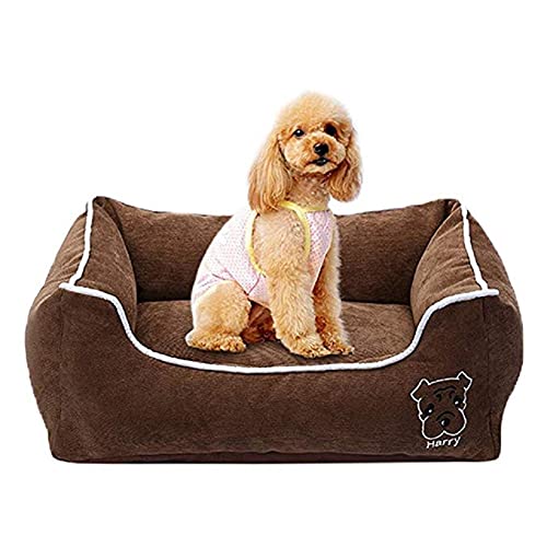 OuLi Store® Orthopädisches Hundebett Hundekörbchen Hundesofa Hundekissen Hundekorb Bezug Waschbar Pet Sleeping Bag (L: 60 × 45 × 18 cm, Braun) von OuLi Store