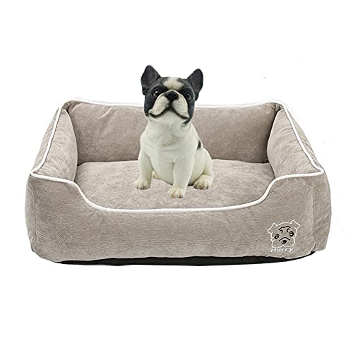 OuLi Store® Orthopädisches Hundebett Hundekörbchen Hundesofa Hundekissen Hundekorb Bezug Waschbar Pet Sleeping Bag (L: 60 × 45 × 18 cm, Hellgrau) von OuLi Store