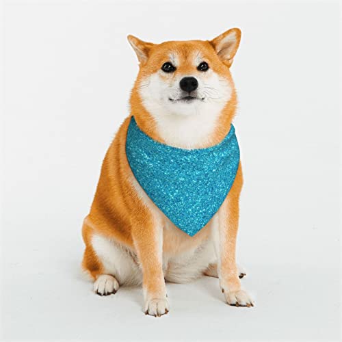 Blaue glitzernde Hundehalstücher, dreieckiger wendbarer Haustierschal für Jungen und Mädchen, Halstuch für kleine, mittelgroße und extra große Hunde von Oudrspo