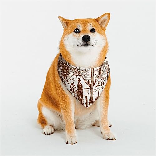 Western Desert Cowboys Hunde-Bandanas, dreieckiger, wendbarer Haustier-Schal für Jungen und Mädchen, Bandana für kleine, mittelgroße und extra große Hunde von Oudrspo