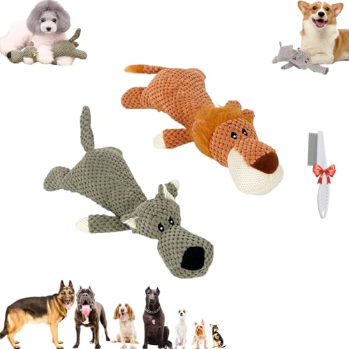 Oueet Wowpetsmart Invincible Chewanimals, Wowpetsmart for Heavy Chewers, Chewanimal Dog Toy, Wowpetsmart Dog Chew Toys Designed for Heavy Chewers, Toys for Small, Medium and Large Dogs (2PCS-A) von Oueet