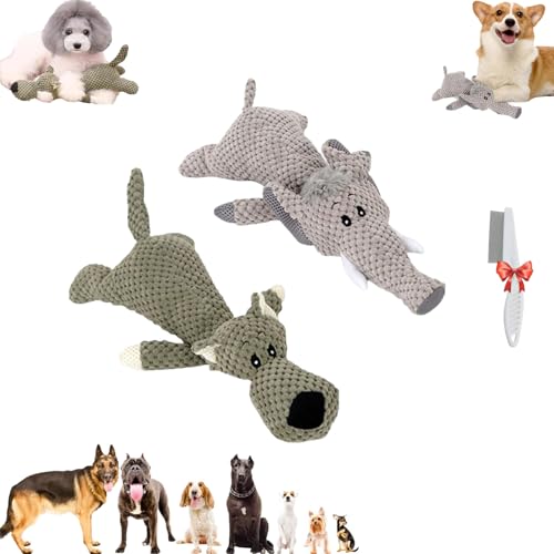 Oueet Wowpetsmart Invincible Chewanimals, Wowpetsmart for Heavy Chewers, Chewanimal Dog Toy, Wowpetsmart Dog Chew Toys Designed for Heavy Chewers, Toys for Small, Medium and Large Dogs (2PCS-B) von Oueet