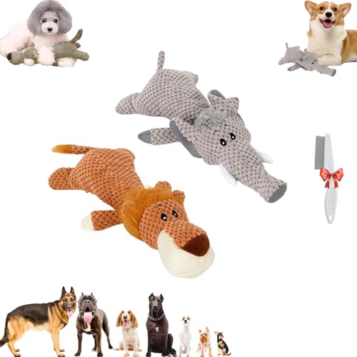 Oueet Wowpetsmart Invincible Chewanimals, Wowpetsmart for Heavy Chewers, Chewanimal Dog Toy, Wowpetsmart Dog Chew Toys Designed for Heavy Chewers, Toys for Small, Medium and Large Dogs (2PCS-C) von Oueet