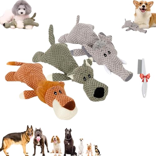 Oueet Wowpetsmart Invincible Chewanimals, Wowpetsmart for Heavy Chewers, Chewanimal Dog Toy, Wowpetsmart Dog Chew Toys Designed for Heavy Chewers, Toys for Small, Medium and Large Dogs (3PCS-Mix) von Oueet