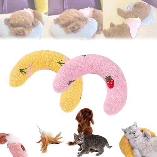 Plinko Dog Pillow - U Shaped Pet Calming Toy, Dog Calming Pillow, Petsboro Pet Pillow, Libiyi Pet Pillow, Super Plush U-Shaped Donut Cuddler Pillow for Dogs & Cats (2PCS B) von Oueet