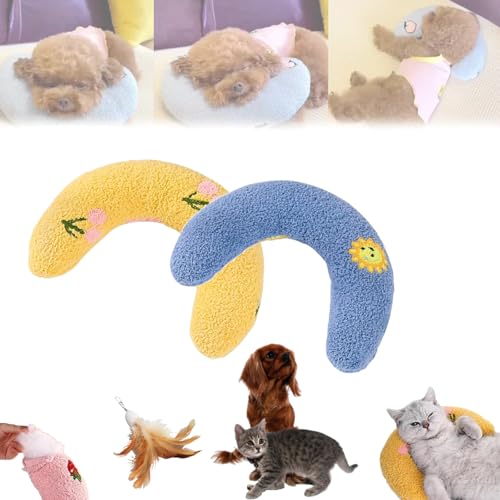 Plinko Dog Pillow - U Shaped Pet Calming Toy, Dog Calming Pillow, Petsboro Pet Pillow, Libiyi Pet Pillow, Super Plush U-Shaped Donut Cuddler Pillow for Dogs & Cats (2PCS C) von Oueet