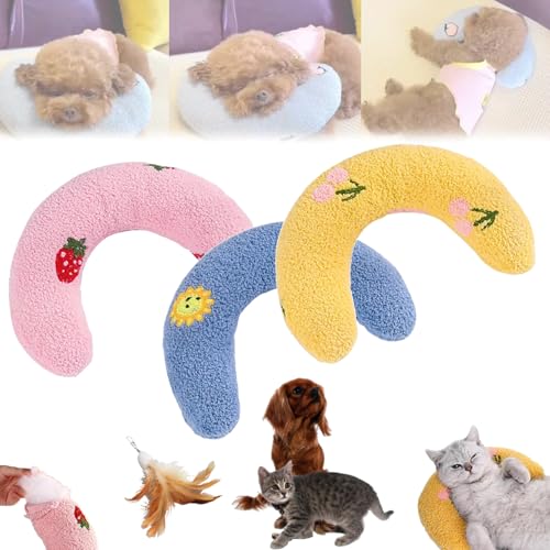 Plinko Dog Pillow - U Shaped Pet Calming Toy, Dog Calming Pillow, Petsboro Pet Pillow, Libiyi Pet Pillow, Super Plush U-Shaped Donut Cuddler Pillow for Dogs & Cats (3PCS) von Oueet