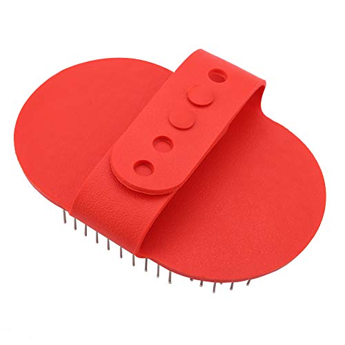 Haustier Hund Katze Badebürste,Massagebürste für Haustiere,Runde Silikon Pet Badebürste Pet Grooming Massage Gummikamm mit verstellbarem Griff Kammzubehör für haarige Hunde Katzen(Red) von Oumefar