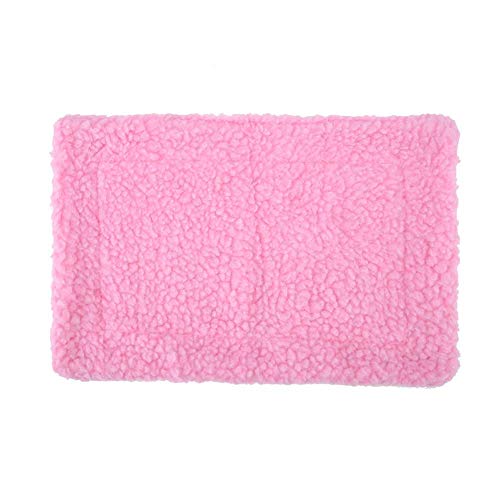 Oumefar Hedgehog Bed Mat Rechteckiges Plüschkissen Hamster House Nest Winter Warm Fleece Sleep Pad für Kleintiere zum Schlafen(Rosa) von Oumefar