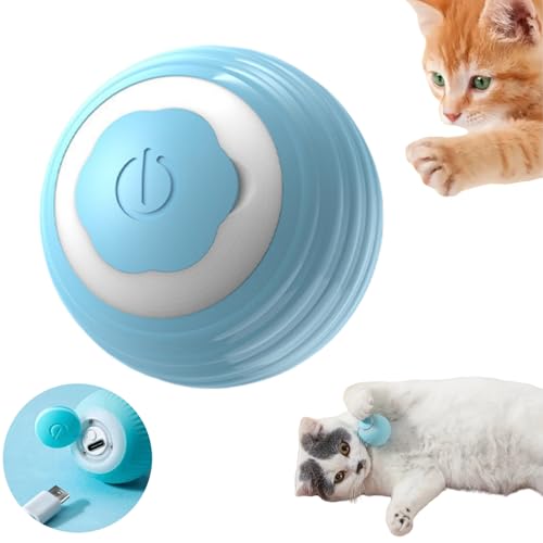 Intelligentes Katzenspielzeug, interaktives Katzenspielzeug, Ball für Katzen und Hunde, interaktives automatisches Rollen mit LED-Lichtern, intelligentes Katzenspielzeug, selbstrollender Ball, von Oumun