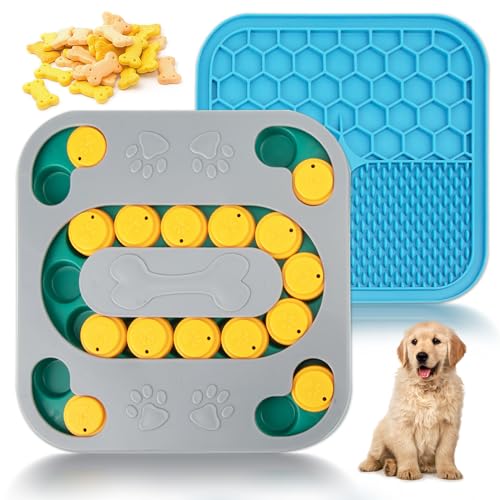 OundarM Hunde Slow Feeder Set mit Hunde Beschäftigung Feeder Dispenser und Schleckmatte Hund, Hundespielzeug Intelligenz für Kleine, Mittlere, Welpen und Katzen von OundarM