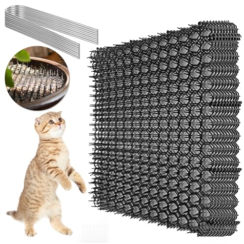 Oungy Katzen-Abwehrmatte mit Spikes, Katzenabwehr, Spikes, um Katzen fernzuhalten, Anti-Katzenmatte mit Spikes, für Garten, Innen- und Außenbereich, 41,9 x 34 cm, 10 Stück von Oungy