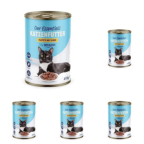 by Amazon Katzen Nassfutter Pastete mit Huhn, 1 x 415g (Packung mit 5) von by Amazon