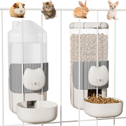 Automatischer Wasserspender für Katzenfutter, zum Aufhängen, 1 l, automatischer Schwerkraft-Futterspender und Wasserspender, Käfig, Katzen-, Hundefutter- und Wasserspender für Kätzchen, Welpen, von Outamateur