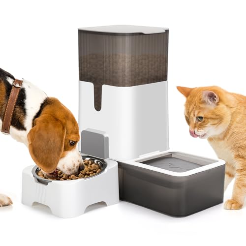 Gravity Cat Feeder und Wasserspender, 2 in 1 Pet Feeder und Wasserspender, Automatischer Katzenfutter und Wasserspender, Schwerkraft Pet Feeder für kleine mittelgroße Hunde Welpen Katze Kätzchen von Outamateur