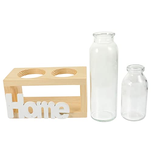 Outanaya 1 Satz Hydroponische Pflanzen Vasendekor Pflanzen Terrarium Hydrokultur Retro-Dekor büroradio offic Heimdekoration Anlage Vasendekoration für zu Hause hydroponisches Terrarium Holz von Outanaya