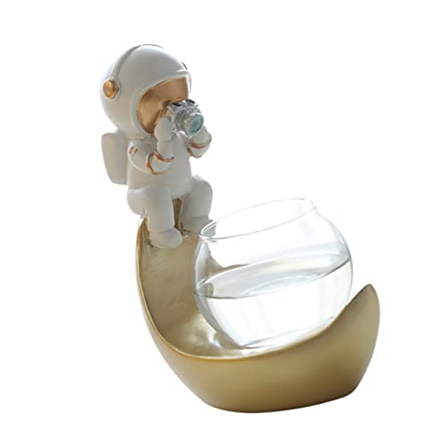 Outanaya Astronauten-blumentopf Langlebiger Blumentopf Weltkarte-kuchenschablone Klarer Desktop-pflanzenhalter Astronautenmodell Klare Vase Blumentopf Im Nordischen Stil Pflanzen Dekor Glas von Outanaya