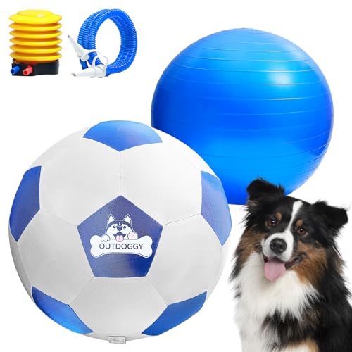 Outdoggy Herding Ball für Hunde, 45,7 cm, robuster Fußball für australische Schäferhunde, Rinderhunde, Blue Heelers & Border Collies – Outdoor-Hütespielzeug von Outdoggy