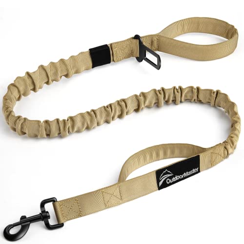 OutdoorMaster Bungee Hundeleine, verbesserte Sicherheit und Komfort für Hunde, Khaki von OutdoorMaster