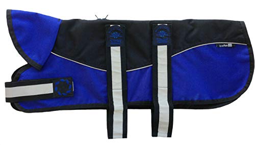 Outhwaite Hundemantel, reflektierend, ungepolstert, mit Halsband, 51 cm, Einheitsgröße, Schwarz/Blau von Outhwaite