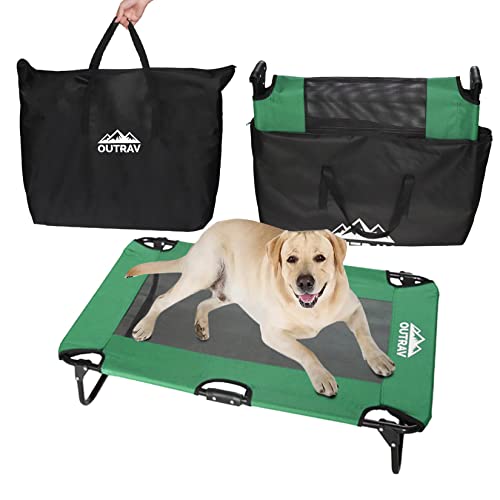 Outrav erhöhtes Hundebett,Pet Rest Plattform,48x24" Extra großes erhöhtes Welpenbett,Outdoor Hundebett mit strapazierfähiger Doppelnaht, Lint Roller, Fusselrolle von Outrav