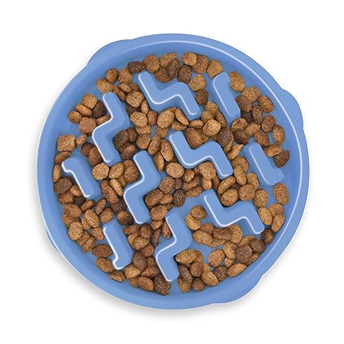 Outward Hound Fun Feeder Slo Bowl - Slow Feeder Hundenapf - Anti-Schlucken - Interaktive Hundenapf - Medium - Blau von Outward Hound