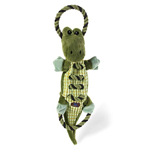 Petstages 69504M Ropes-A-Go-Go - Quietsch-Plüschspielzeug für Hunde - Alligator - Einheitsgröße, Grün, 1 stück von Outward Hound